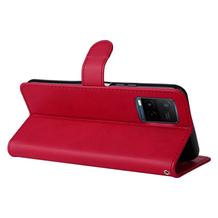 For vivo Y21 2021 / Y21s / Y33s Pure Color Horizontal Flip Leather Case with Holder & Card Slots & Wallet & Lanyard
