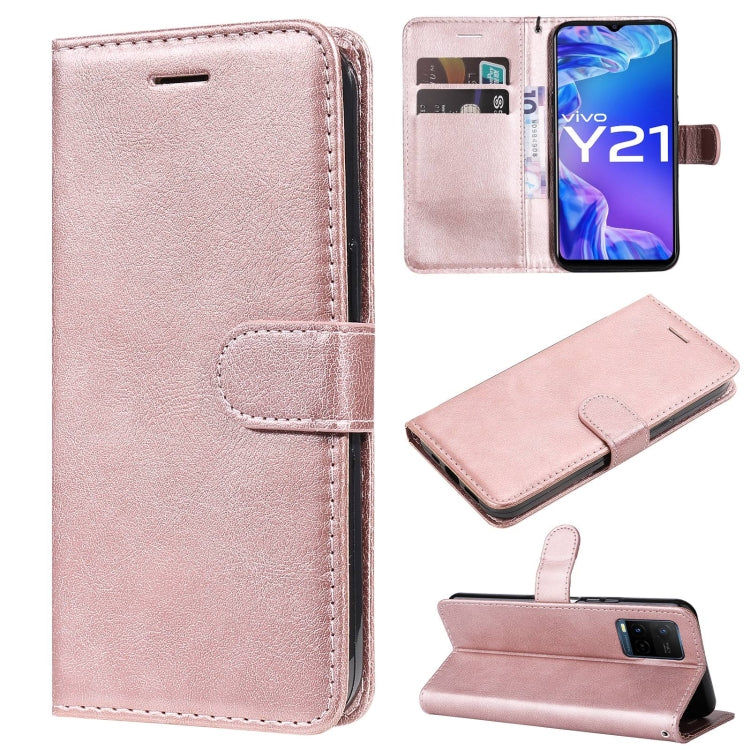 For vivo Y21 2021 / Y21s / Y33s Pure Color Horizontal Flip Leather Case with Holder & Card Slots & Wallet & Lanyard