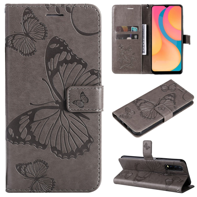For vivo Y20 / Y20a / Y20s Pressed Printing Butterfly Pattern Horizontal Flip PU Leather Case with Holder & Card Slots & Wallet & Lanyard