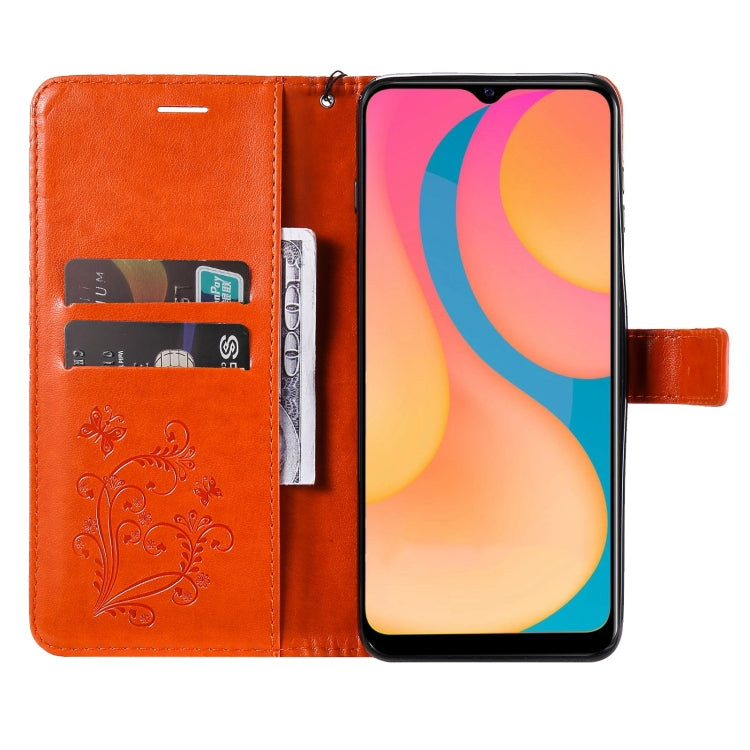 For vivo Y20 / Y20a / Y20s Pressed Printing Butterfly Pattern Horizontal Flip PU Leather Case with Holder & Card Slots & Wallet & Lanyard