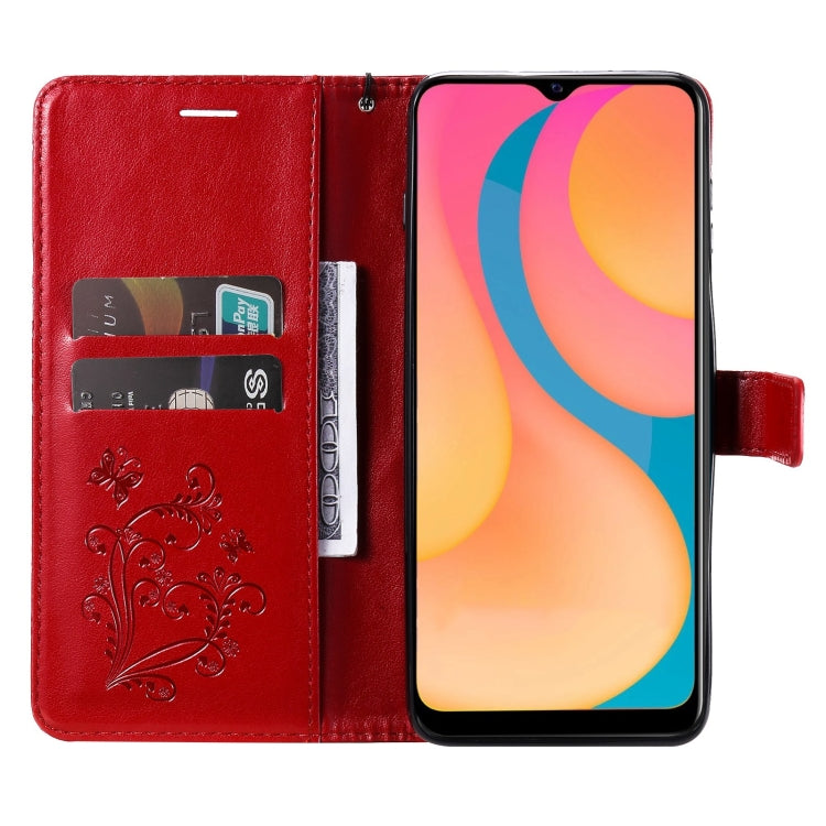 For vivo Y20 / Y20a / Y20s Pressed Printing Butterfly Pattern Horizontal Flip PU Leather Case with Holder & Card Slots & Wallet & Lanyard