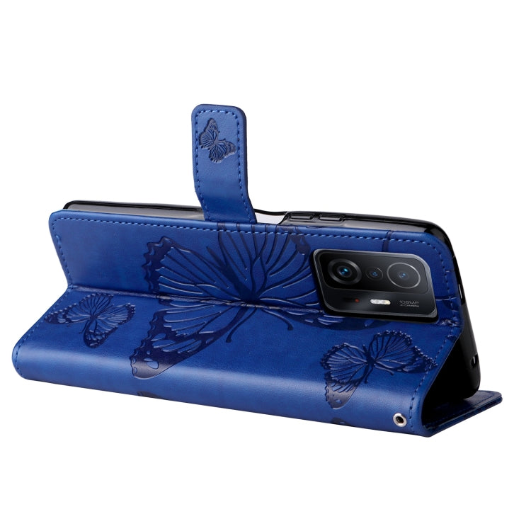 For Xiaomi Mi 11T / 11T Pro Pressed Printing Butterfly Pattern Horizontal Flip PU Leather Case with Holder & Card Slots & Wallet & Lanyard