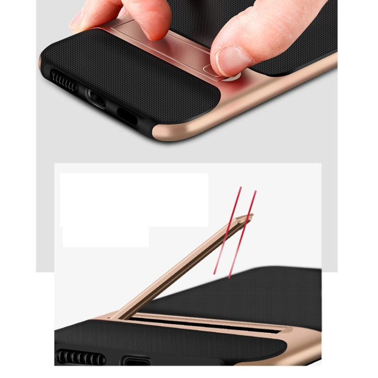 For iPhone 11 Plaid Texture Non-slip TPU + PC Case with Holder