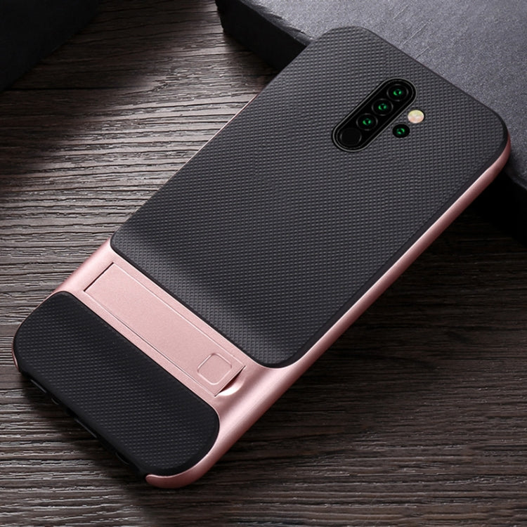 For Xiaomi Redmi Note 8 Pro Plaid Texture Non-slip TPU + PC Case with Holder