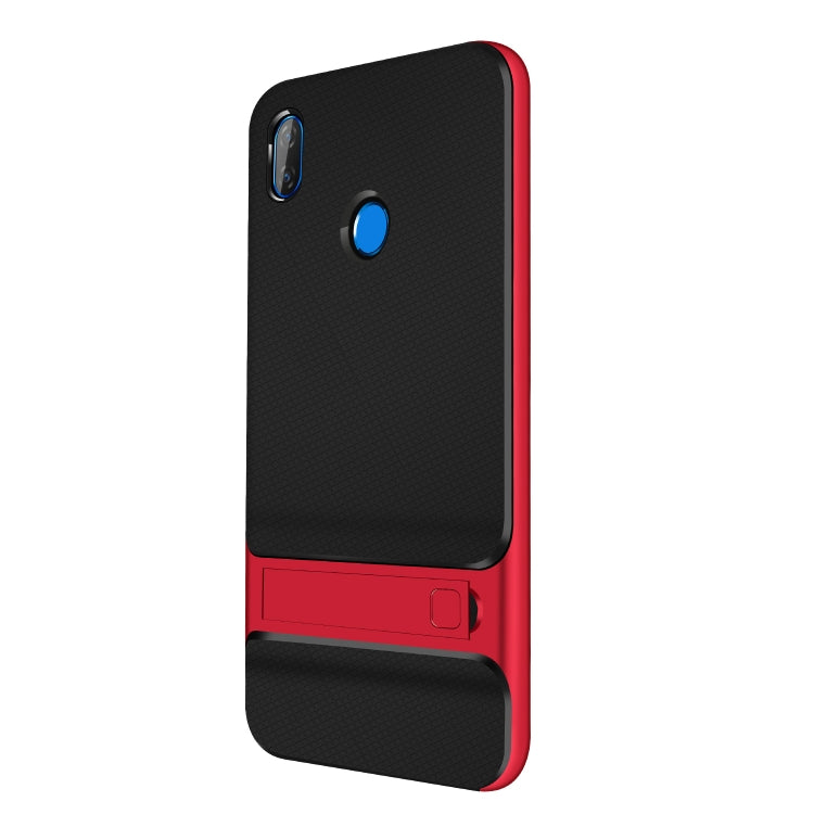 For Xiaomi Redmi Note 6 Pro Plaid Texture Non-slip TPU + PC Case with Holder