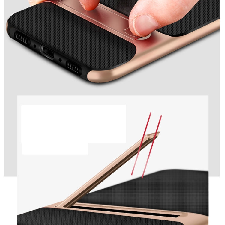 For OnePlus 7 Pro Plaid Texture Non-slip TPU + PC Case with Holder