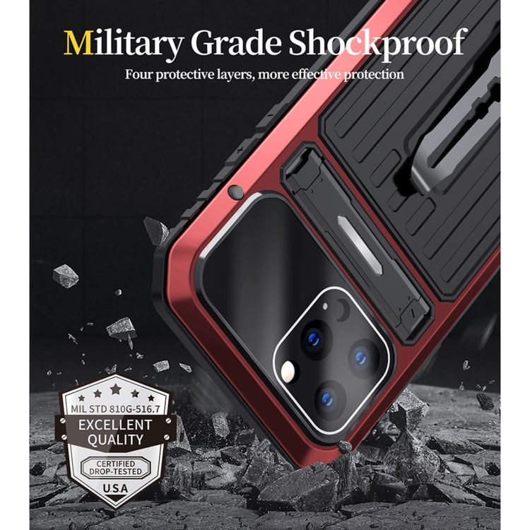 For iPhone 13 Pro Armor Shockproof Splash-proof Dust-proof Phone Case with Holder