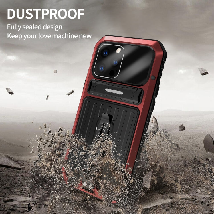 For iPhone 13 Pro Armor Shockproof Splash-proof Dust-proof Phone Case with Holder