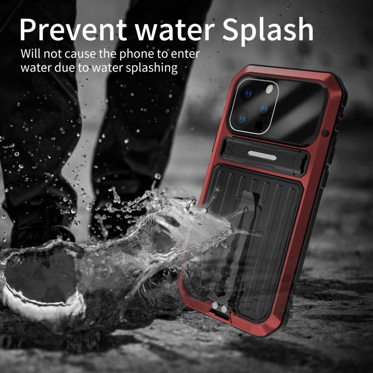 For iPhone 13 Pro Armor Shockproof Splash-proof Dust-proof Phone Case with Holder