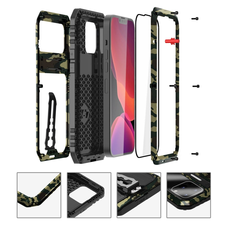 For iPhone 13 Pro Armor Shockproof Splash-proof Dust-proof Phone Case with Holder