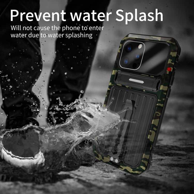 For iPhone 13 Pro Armor Shockproof Splash-proof Dust-proof Phone Case with Holder