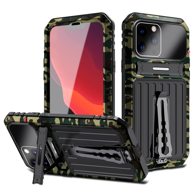 For iPhone 13 Pro Max Armor Shockproof Splash-proof Dust-proof Phone Case with Holder