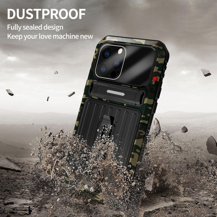 For iPhone 13 Pro Max Armor Shockproof Splash-proof Dust-proof Phone Case with Holder