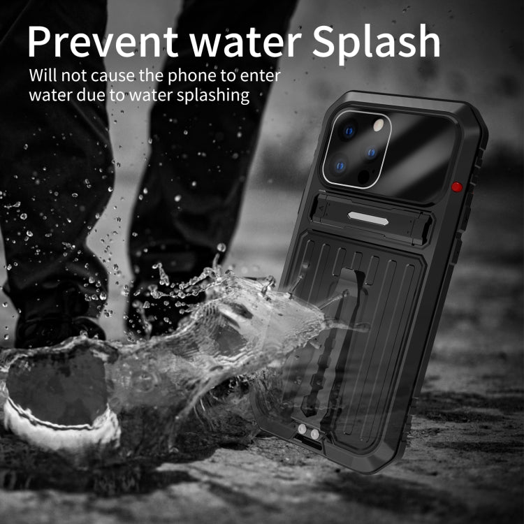 For iPhone 13 Pro Max Armor Shockproof Splash-proof Dust-proof Phone Case with Holder