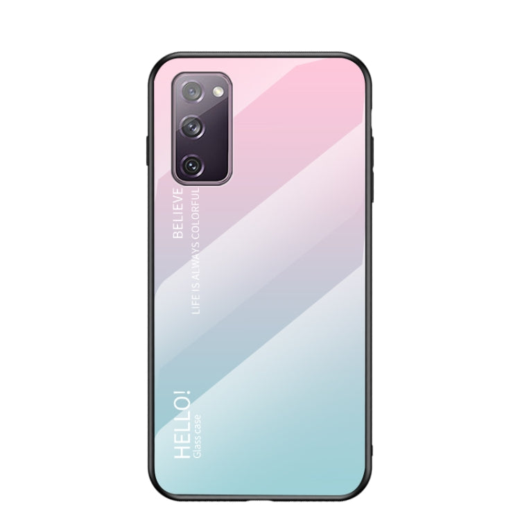 For Samsung Galaxy S20 FE Gradient Color Painted TPU Edge Glass Case