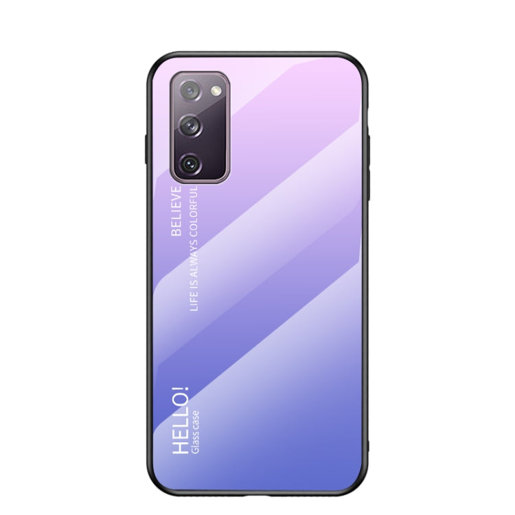 For Samsung Galaxy S20 FE Gradient Color Painted TPU Edge Glass Case