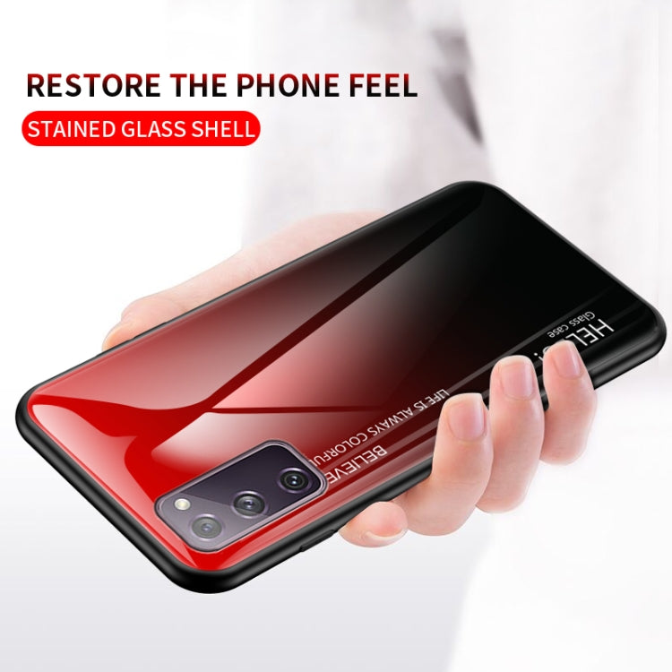 For Samsung Galaxy S20 FE Gradient Color Painted TPU Edge Glass Case