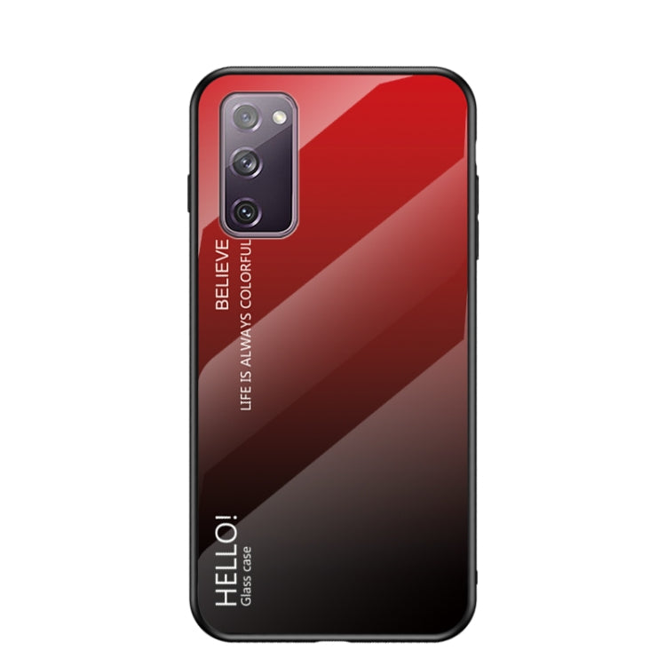 For Samsung Galaxy S20 FE Gradient Color Painted TPU Edge Glass Case