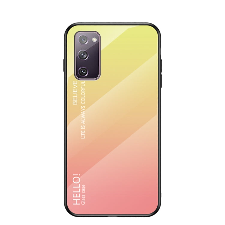 For Samsung Galaxy S20 FE Gradient Color Painted TPU Edge Glass Case