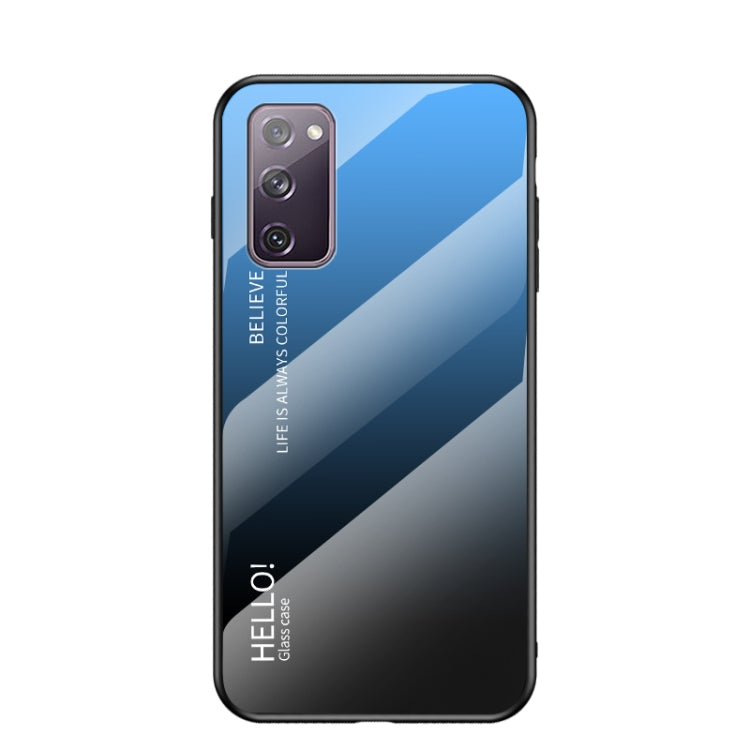 For Samsung Galaxy S20 FE Gradient Color Painted TPU Edge Glass Case