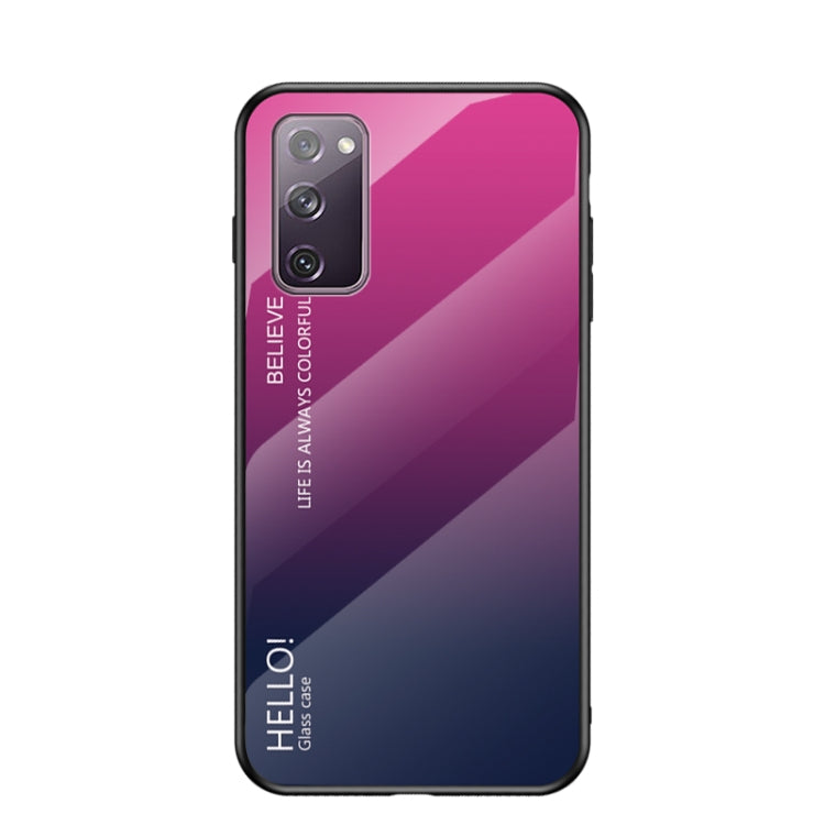 For Samsung Galaxy S20 FE Gradient Color Painted TPU Edge Glass Case