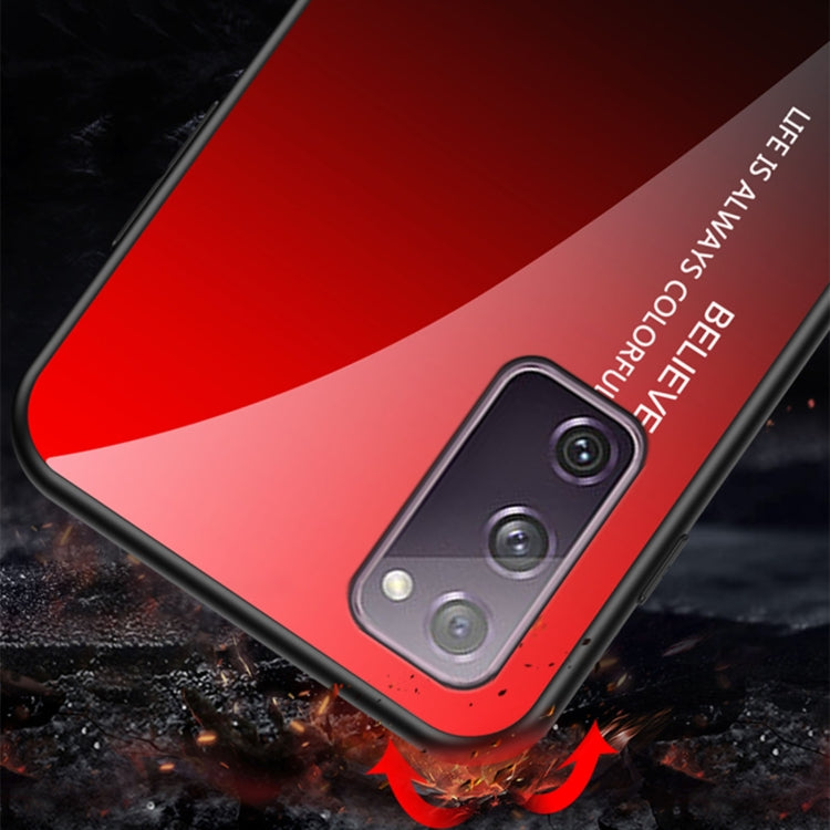 For Samsung Galaxy S20 FE Gradient Color Painted TPU Edge Glass Case