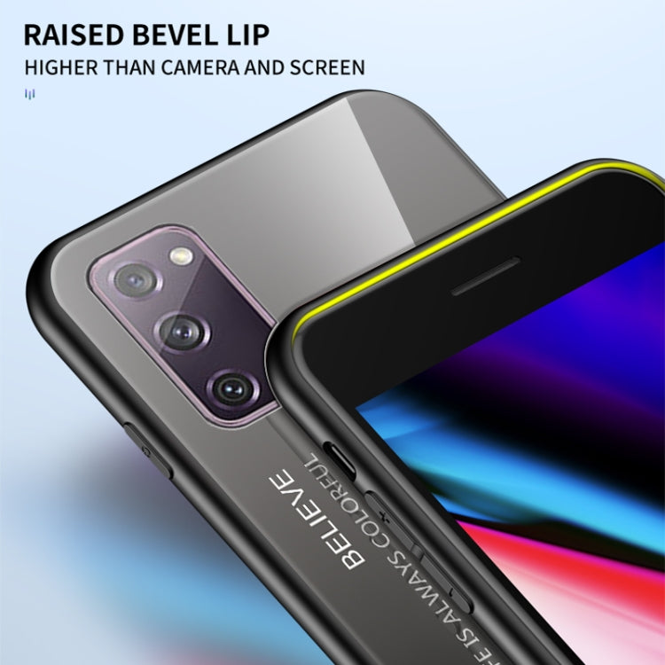 For Samsung Galaxy S20 FE Gradient Color Painted TPU Edge Glass Case