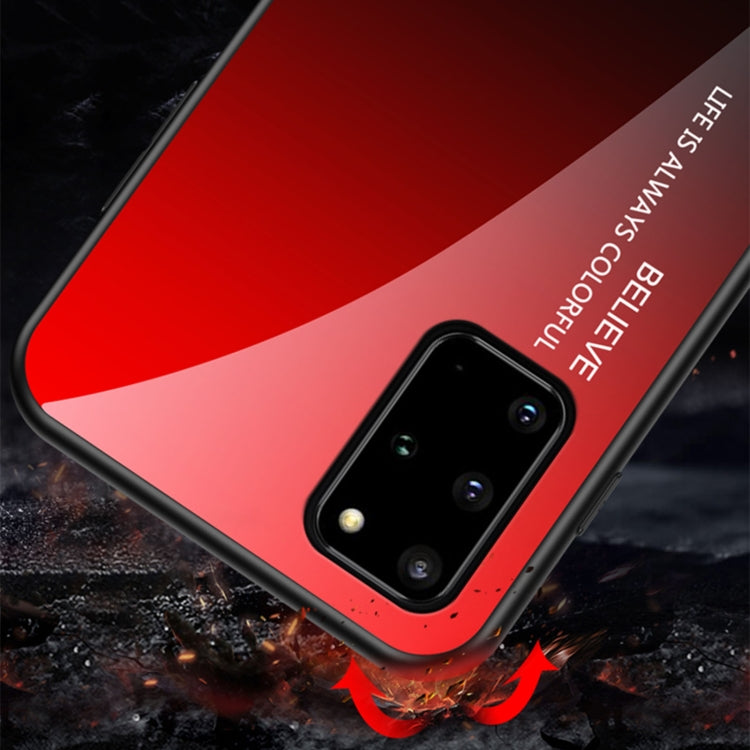 For Samsung Galaxy S20+ Gradient Color Painted TPU Edge Glass Case