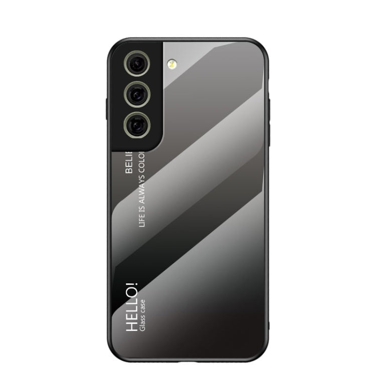 For Samsung Galaxy S21 FE 5G Gradient Color Painted TPU Edge Glass Case