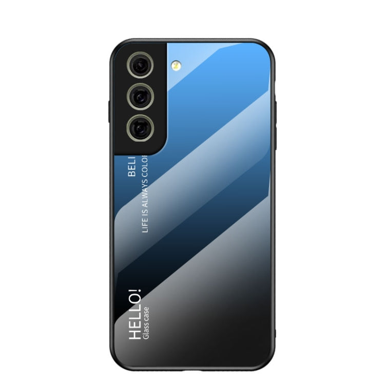 For Samsung Galaxy S21 FE 5G Gradient Color Painted TPU Edge Glass Case