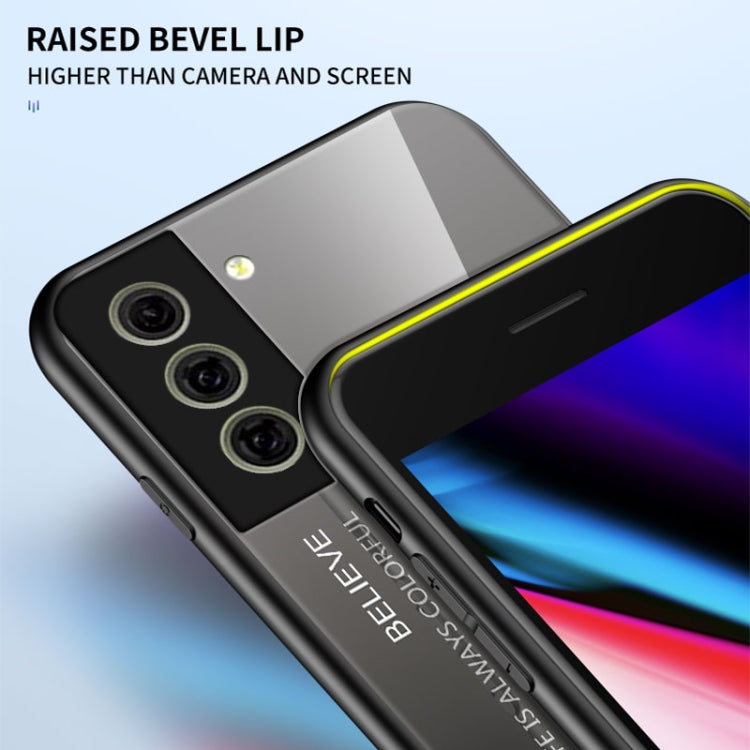 For Samsung Galaxy S21 FE 5G Gradient Color Painted TPU Edge Glass Case