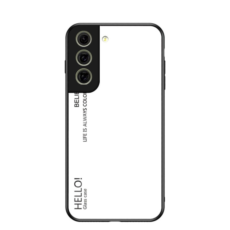 For Samsung Galaxy S21 FE 5G Gradient Color Painted TPU Edge Glass Case