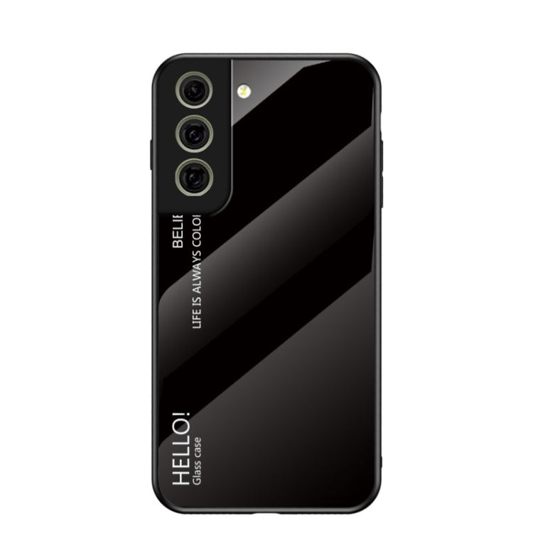 For Samsung Galaxy S21 FE 5G Gradient Color Painted TPU Edge Glass Case