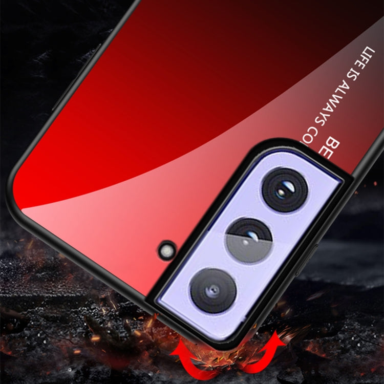For Samsung Galaxy S21+ 5G Gradient Color Painted TPU Edge Glass Case