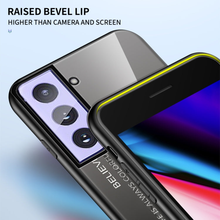 For Samsung Galaxy S21+ 5G Gradient Color Painted TPU Edge Glass Case