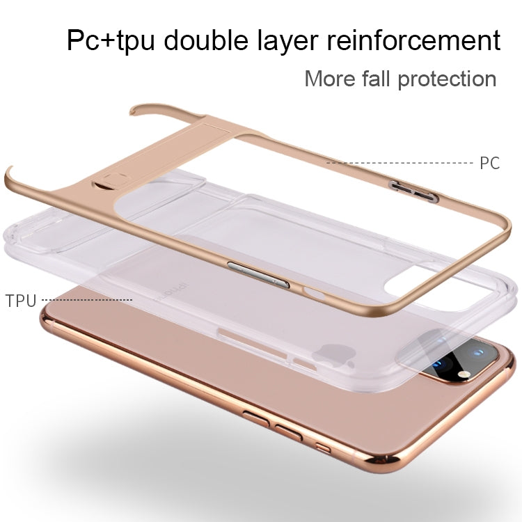 For iPhone 11 Crystal Shockproof TPU + PC Case with Holder