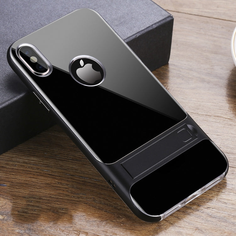 For iPhone XS Max Crystal Shockproof TPU + PC Case with Holder