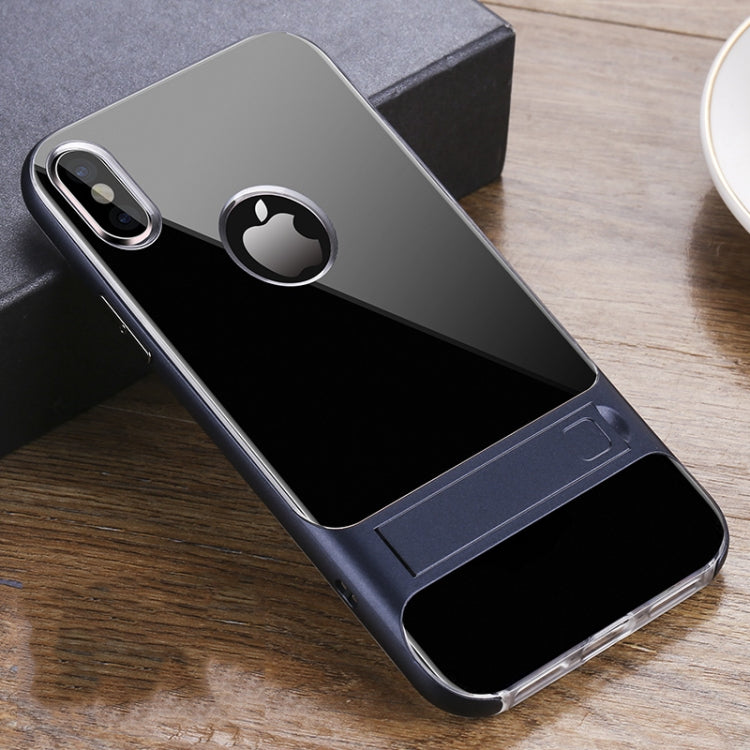 For iPhone XS Max Crystal Shockproof TPU + PC Case with Holder