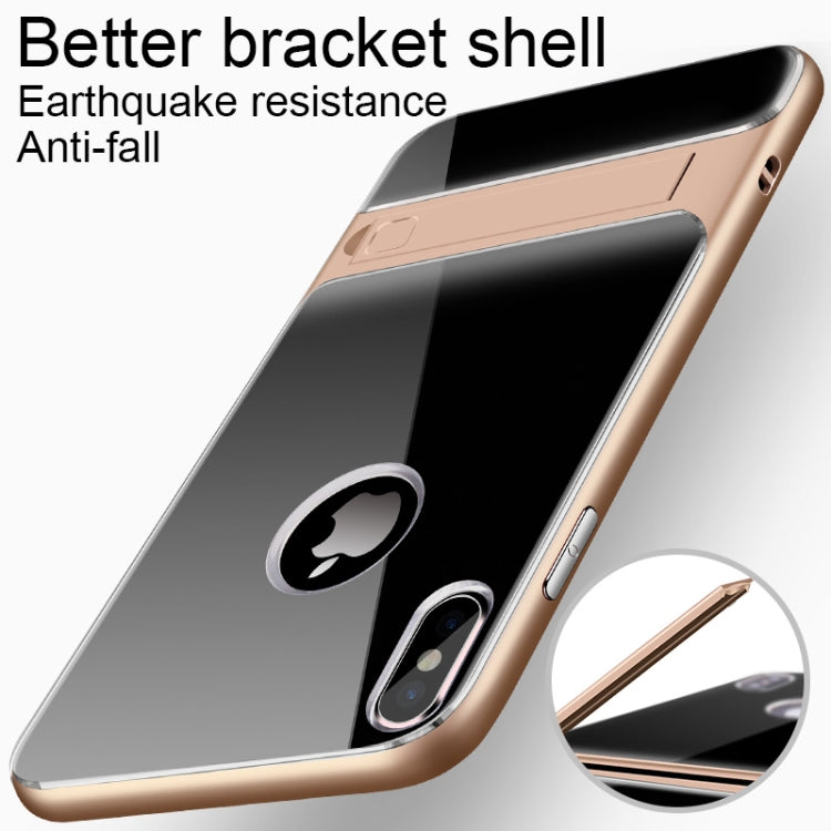For iPhone XS Max Crystal Shockproof TPU + PC Case with Holder