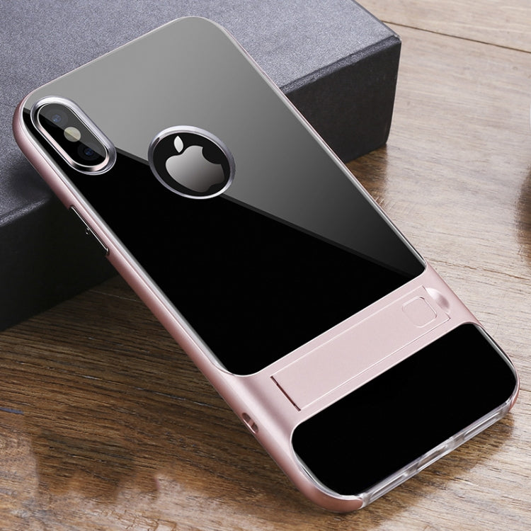 For iPhone XS Max Crystal Shockproof TPU + PC Case with Holder