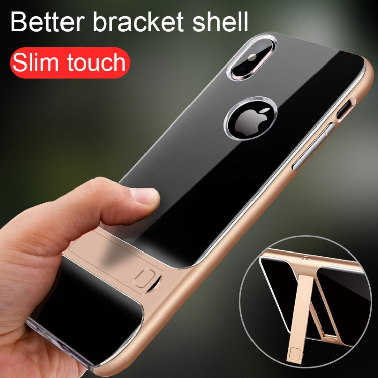For iPhone XS Max Crystal Shockproof TPU + PC Case with Holder