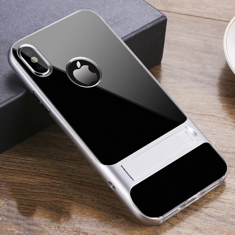 For iPhone XS Max Crystal Shockproof TPU + PC Case with Holder