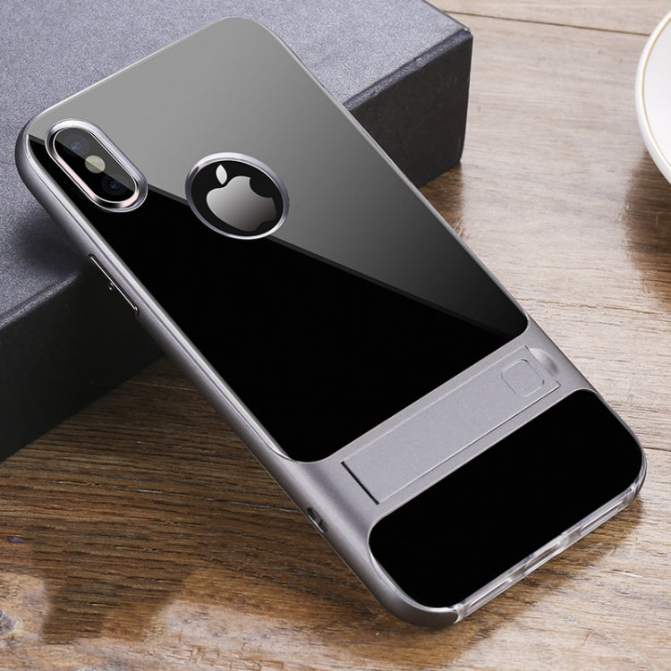 For iPhone XS Max Crystal Shockproof TPU + PC Case with Holder