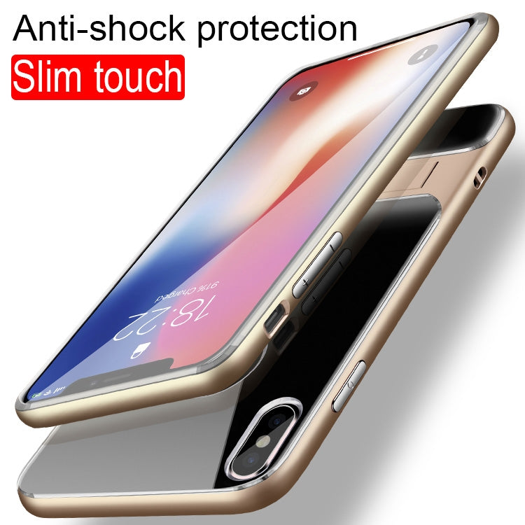 For iPhone XS Max Crystal Shockproof TPU + PC Case with Holder