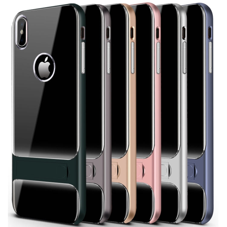 For iPhone XS Max Crystal Shockproof TPU + PC Case with Holder