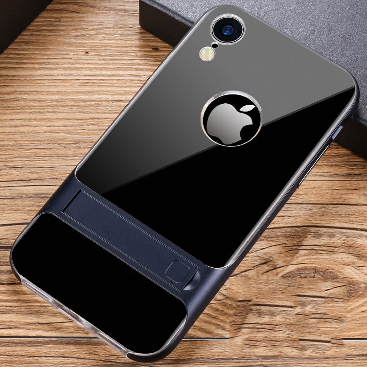 For iPhone XR Crystal Shockproof TPU + PC Case with Holder
