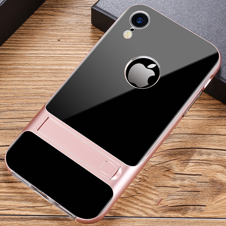 For iPhone XR Crystal Shockproof TPU + PC Case with Holder