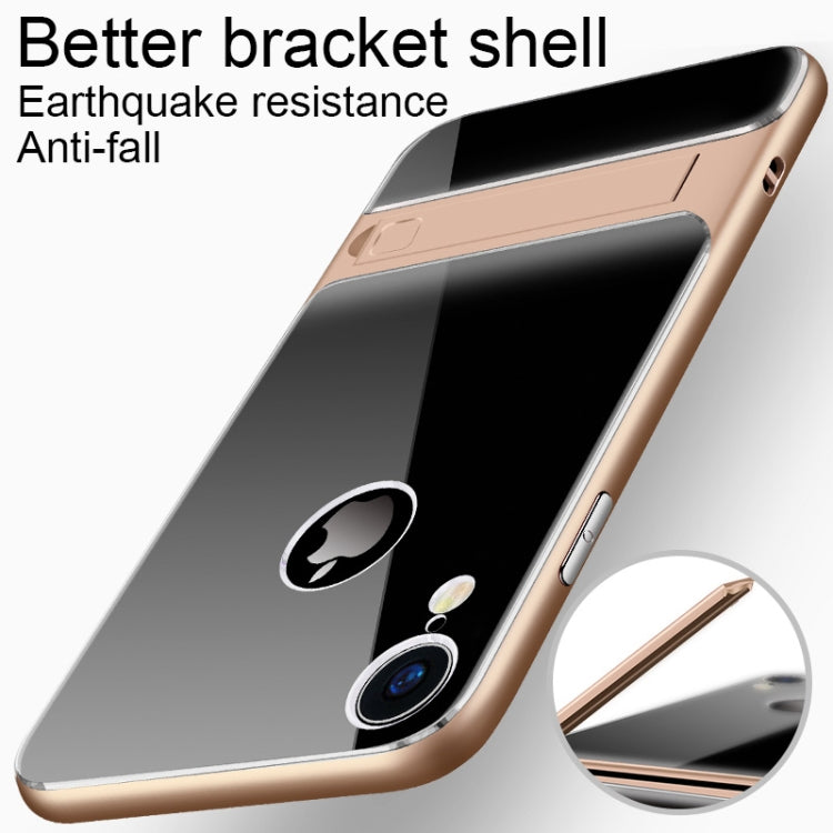 For iPhone XR Crystal Shockproof TPU + PC Case with Holder