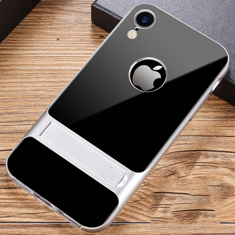 For iPhone XR Crystal Shockproof TPU + PC Case with Holder
