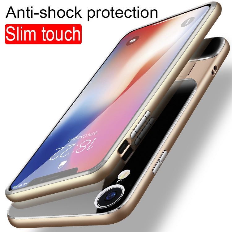 For iPhone XR Crystal Shockproof TPU + PC Case with Holder